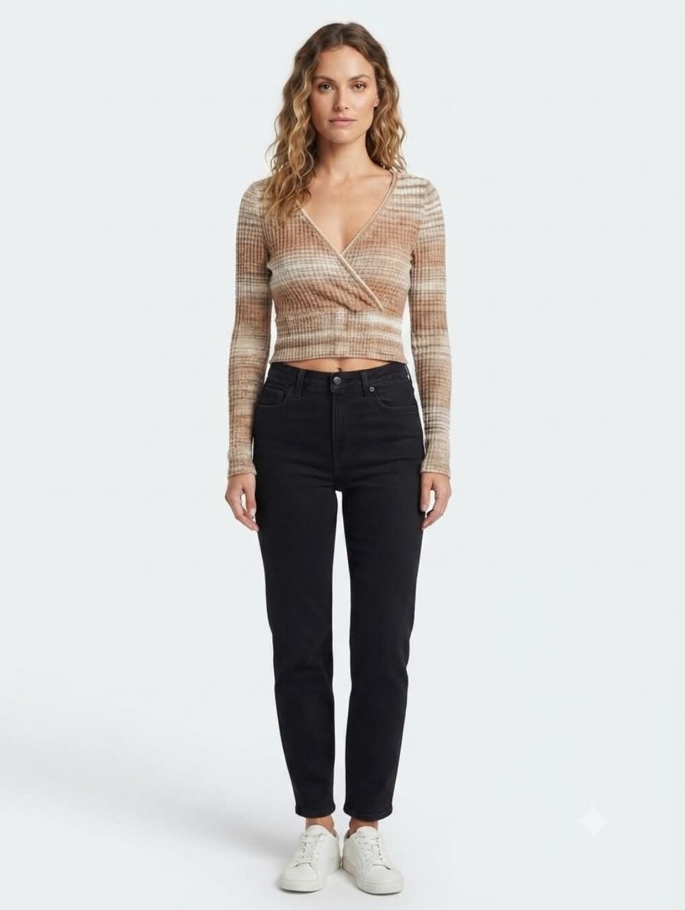 American Eagle Sweater Long Sleeve Cropped Wrap Knit Size XS